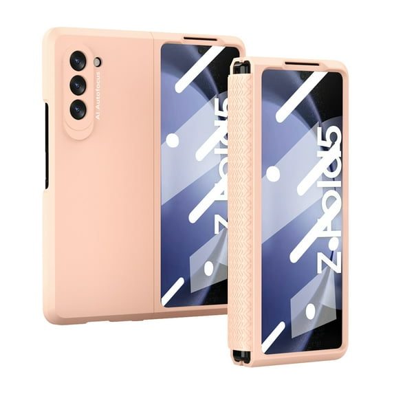 Compatible with Samsung Galaxy Z Fold 5 5G 7.6 inch Case, with Hinge Protection, Full Heavy Duty Protection Cover Bumper Folding Flip Cases for Samsung Galaxy Z Fold 5 5G 2023, Pink