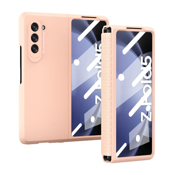 Compatible with Samsung Galaxy Z Fold 5 5G 7.6 inch Case, with Hinge Protection, Full Heavy Duty Protection Cover Bumper Folding Flip Cases for Samsung Galaxy Z Fold 5 5G 2023, Pink