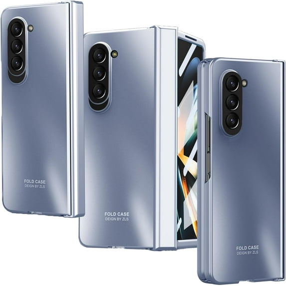 Compatible Samsung Galaxy Z Fold 5 Case with Hinge Protector & Screen Protector,Blue Gradient Frosted Plating Shockproof Cover Case for Samsung Z Fold 5 Case,Samsung Galaxy Z Fold 5 Phone Cases