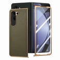 thumbnail image 1 of Compatible with Samsung Galaxy Z Fold 5 Case PU Leather, Hybrid Electroplating Shockproof Protective Bumper with Glass Small Screen Protector Phone Cover Case for Galaxy Z Fold 5 2023, Dark Green, 1 of 10