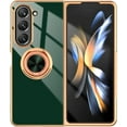 thumbnail image 1 of Compatible for Samsung Galaxy Z Fold 5 Case with Ring Holder Kickstand [with Magnetic] Soft TPU Shockproof Electroplated Protective Phone Case for Galaxy Z Fold 5 Green, 1 of 12