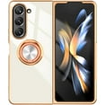 thumbnail image 1 of Compatible for Samsung Galaxy Z Fold 5 Case with Ring Holder Kickstand [with Magnetic] Soft TPU Shockproof Electroplated Protective Phone Case for Galaxy Z Fold 5 White, 1 of 12