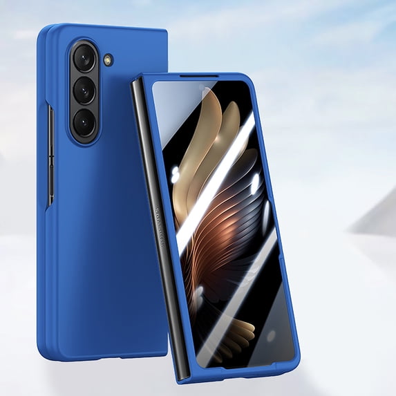 Compatible with Samsung Galaxy Z Fold 5 Case, Samsung Galaxy Z Fold 5 Luxury Slim Thin Fit Frosted Hard PC Bumper Shockproof Anti-Scratch Protective Skin-friendly Phone Case Cover - Blue