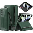 thumbnail image 1 of Compatible with Samsung Galaxy Z Fold 5 Case with Screen Protector,Hinge Protection 2 Card Slots Detachable S Pen Holder Anti-Scratches Shockproof Wallet Case for Samsung Galaxy Z Fold 5 Green, 1 of 14
