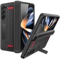 thumbnail image 1 of Compatible for Samsung Galaxy Z Fold 5 Case with Screen Protector,Hinge Protection Case with Magnetic Kickstand and Wrist Strap Wireless Charging Support for Samsung Galaxy Z Fold 5 5G Black Red, 1 of 7