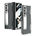 thumbnail image 1 of Compatible with Samsung Galaxy Z Fold 6 5G Case with Hinge Protection, Clear Luxury Plating Transparent Cover Screen Protector Stand Case for Samsung Galaxy Z Fold 6 Phone Case - Silver, 1 of 7