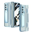 thumbnail image 1 of Compatible with Samsung Galaxy Z Fold 6 5G Case with Hinge Protection, Clear Luxury Plating Transparent Cover Screen Protector Stand Case for Samsung Galaxy Z Fold 6 Phone Case - Blue, 1 of 7