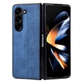 thumbnail image 1 of Compatible with Samsung Galaxy Z Fold 6 5G Elegant PU Leather Embossed Case, Soft Silicone Edge Classic Shockproof Protective Cover for Samsung Galaxy Z Fold 6 - Blue, 1 of 6