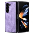 thumbnail image 1 of Compatible with Samsung Galaxy Z Fold 6 5G Elegant PU Leather Embossed Case, Soft Silicone Edge Classic Shockproof Protective Cover for Samsung Galaxy Z Fold 6 - Purple, 1 of 6