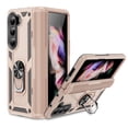 thumbnail image 1 of Compatible with Samsung Galaxy Z Fold 6 Case,with 360 Ring Holder Kickstand Card case,Armor Military Grade Protection Hybrid Silicone TPU PC Rugged Case,Magnetic with Car Mount Phone Cover,Gold, 1 of 6