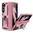 thumbnail image 1 of Compatible with Samsung Galaxy Z Fold 6 Case,with 360 Ring Holder Kickstand Card case,Armor Military Grade Protection Hybrid Silicone TPU PC Rugged Case,Magnetic with Car Mount Phone Cover,Pink, 1 of 6