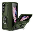 thumbnail image 1 of Compatible with Samsung Galaxy Z Fold 6 Case,with 360 Ring Holder Kickstand Card case,Armor Military Grade Protection Hybrid Silicone TPU PC Rugged Case,Magnetic with Car Mount Phone Cover,Armygreen, 1 of 6