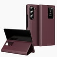 thumbnail image 1 of Compatible with Samsung Galaxy Z Fold 6 Flip Phone Case,With Smart window,PU Leather + PC + TPU Material,With Card Slot,Shockproof Anti-fall Rugged Case Cover For Samsung Galaxy Z Fold 6,Red, 1 of 7