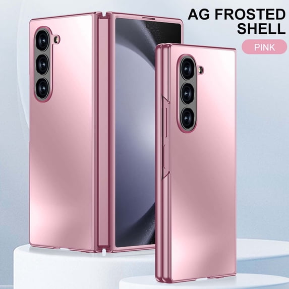 Compatible for Samsung Galaxy Z Fold 6 Phone Case Cover, Thin Slim Hard PC Smooth Cover for Women Men Aesthetic Design, Matte Solid Protective & Shockproof Rugged Phone Case,Pink