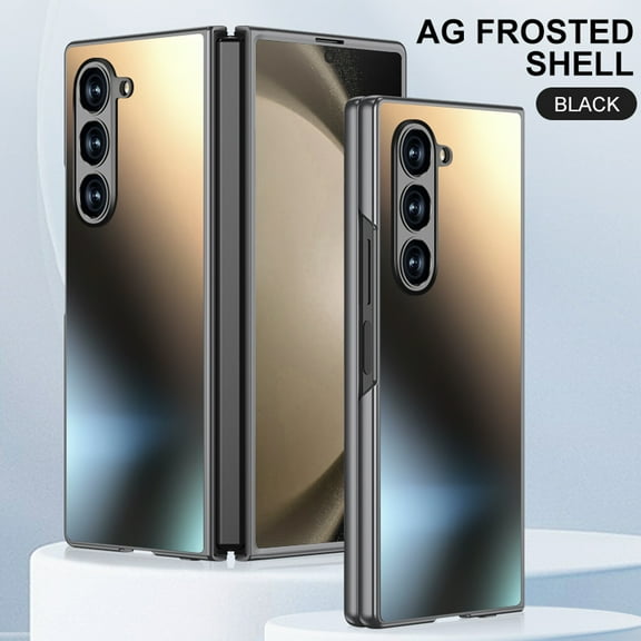 Compatible with Samsung Galaxy Z Fold 6 Phone Case,Frosted Ultra Slim Shockproof Protective Anti-Scratch Hard PC Matte Rugged Thin Fit Anti-Fingerprint Phone Case Cover,Titaniumblack
