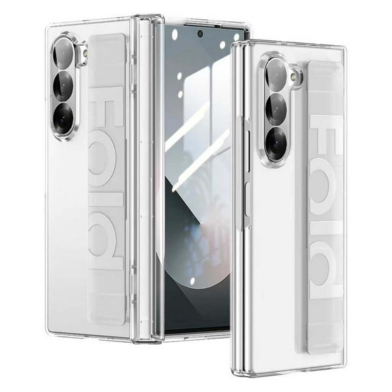 Compatible with Samsung Galaxy Z Fold 7 Phone Case,With Hinge Protection,Contractile Wrist Band,Ultra Slim 2-in-1 Shockproof Anti-Scratch Protective Thin Fit Lightweight Phone Case,Clear