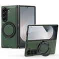 thumbnail image 1 of Compatible for Samsung Galaxy Z Fold 7 Stand Case, Slim Shockproof Protective Rotating Magnetic Ring Bracket Classic PU Leather Phone Cover for Samsung Galaxy Z Fold 7, Darkgreen, 1 of 6