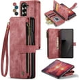 thumbnail image 1 of Compatible with Samsung Galaxy Z Fold 7 Wallet Case with Card Holder Kickstand Magnetic Zipper Pocket Lanyard Strap Wristlet,Leather Case Wallet for Galaxy Z Fold7, 1 of 7