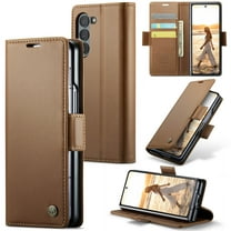 Compatible with Samsung Galaxy Z Fold 7 Wallet Case, PU Leather Flip Case with Card Holders RFID Blocking Stand [Shockproof TPU Inner Shell] Phone Cover for Samsung Galaxy Z Fold 7, Brown