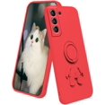 thumbnail image 1 of Compatible with Samsung S21 Case with Creative Astronaut Pattern Holder Green,Phone Samsung Galaxy S21 Case with Ring Kickstand Silicone Shockproof Soft TPU Protective Slim Cover (Red), 1 of 14