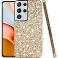 thumbnail image 1 of Compatible with Samsung S21 Ultra Case Glitter Shockproof, for Samsung Galaxy S21 Ultra Phone Case Bling Sparkly Soft TPU and PC Silicone Shiny Girl Women Thin Protective Cover (Gold), 1 of 14