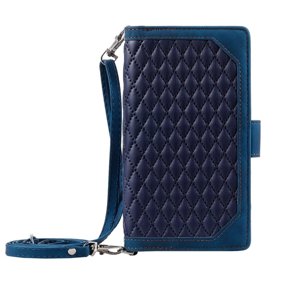 Compatible with Samsung S21+ Wallet Case, Premium PU Leather Zipper Flip Folio Wallet with Card Slot Crossbody Strap Magnetic Closure Built-in Kickstand Protective Case for Galaxy S21 Plus,Blue