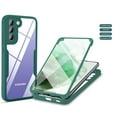 thumbnail image 1 of Compatible with Samsung S22 Case Clear with Built-in Screen Protector Camera Lens Protection,Transparent Rugged TPU Silicone Full Body Phone Case for Samsung Galaxy S22, Darkgreen, 1 of 7