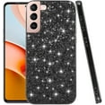 thumbnail image 1 of Compatible with Samsung S22 Case Glitter Shockproof, for Samsung Galaxy S22 Phone Case Bling Sparkly Soft TPU and PC Silicone Shiny Girl Women Thin Protective Cover (Black), 1 of 14