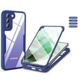 thumbnail image 1 of Compatible with Samsung S22 Plus Case Clear with Built-in Screen Protector Camera Lens Protection,Transparent Rugged TPU Silicone Full Body Phone Case for Samsung Galaxy S22 Plus , Blue, 1 of 8