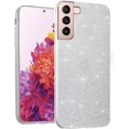 thumbnail image 1 of Compatible with Samsung S22 Plus Case Glitter Shockproof,Phone Samsung Galaxy S22 Plus Cover Clear Silicone Blue Three Layer Detachable TPU and PC Thin Protective Case (Silver), 1 of 14