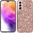 thumbnail image 1 of Compatible with Samsung S22 Plus Case Glitter Sparkle Gold, Phone Samsung Galaxy S22 Plus Case Silicone Anti-Fingerprint Glamorous Shiny Cover Thin (Pink), 1 of 14