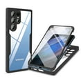 thumbnail image 1 of Compatible with Samsung S22 Ultra Case Clear with Built-in Screen Protector Camera Lens Protection,Transparent Rugged TPU Silicone Full Body Phone Case for Samsung Galaxy S22 Ultra, Black, 1 of 5