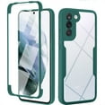 thumbnail image 1 of Compatible with Samsung S23 Case Clear with Built-in Screen Protector Camera Lens Protection,Transparent Rugged TPU Silicone Full Body Phone Case for Samsung Galaxy S23, Darkgreen, 1 of 8