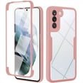 thumbnail image 1 of Compatible with Samsung S23 Case Clear with Built-in Screen Protector Camera Lens Protection,Transparent Rugged TPU Silicone Full Body Phone Case for Samsung Galaxy S23, Pink, 1 of 8