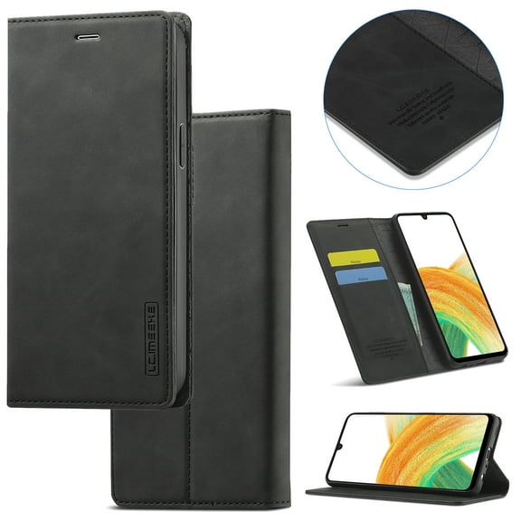 Compatible with Samsung S23 FE Wallet Case, PU Leather Flip Folio Case with Card Holders RFID Blocking Kickstand [Shockproof TPU Inner Shell] Phone Cover For Samsung Galaxy S23 FE, Black