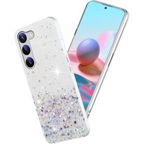 Compatible with Samsung S23 Plus Case Clear Glitter Silicone, Phone Case Samsung Galaxy S23 Plus Case Glitter Sparkle Pink Shockproof Thin Cover (Clear)