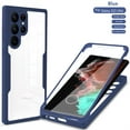 thumbnail image 1 of Compatible with Samsung S23 Ultra Case Clear with Built-in Screen Protector Camera Lens Protection,Transparent Rugged TPU Silicone Full Body Phone Case for Samsung Galaxy S23 Ultra, Blue, 1 of 7