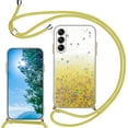 thumbnail image 1 of Compatible with Samsung S24 Plus Case Glitter with Adjustable Lanyard Strap, Phone Samsung Galaxy S24 Plus Case Silicone Transparent Soft TPU Women Girls Shockproof Protective Slim Cover (Yellow), 1 of 14