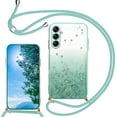thumbnail image 1 of Compatible with Samsung S24 Plus Case Glitter with Adjustable Lanyard Strap, Phone Samsung Galaxy S24 Plus Case Silicone Transparent Soft TPU Women Girls Shockproof Protective Slim Cover (Green), 1 of 14