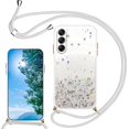 thumbnail image 1 of Compatible with Samsung S24 Plus Case Glitter with Adjustable Lanyard Strap, Phone Samsung Galaxy S24 Plus Case Silicone Transparent Soft TPU Women Girls Shockproof Protective Slim Cover (Clear), 1 of 14