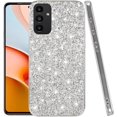 thumbnail image 1 of Compatible with Samsung S24 Plus Case Glitter Shockproof, Phone Samsung Galaxy S24 Plus Case Bling Sparkly TPU and PC Silicone Shiny Girl Women Thin Protective Cover (Silver), 1 of 14