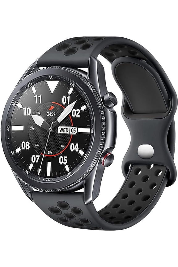 Compatible for Samsung Watch 3 Bands 45mm/Galaxy Watch Bands 46mm/Gear S3 Frontier/Classic Watch, 22mm Watch Band Quick Release Silicone Breathable Strap Wristband for Men,Anthracite/Black