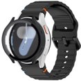thumbnail image 1 of Pozyie Compatible with Samsung Watch 7 6 5 4 Watch Band 40mm with Screen Protector, 20mm Soft Silicone Sport Strap for Women Men, black- 40mm, 1 of 5