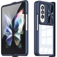 thumbnail image 1 of Compatible with Samsung Z Fold 4 Case with Built-in Screen Protector, Soft TPU Bumper Case for Samsung Galaxy Z Fold 4 Clear Phone Case Shockproof Anti-Scratch Transparent Cases (Navy Blue), 1 of 12