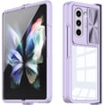 thumbnail image 1 of Compatible with Samsung Z Fold 5 Case with Camera Lens Protector Slide Black,Phone for Samsung Galaxy Z Fold 5 Case Silicone Transparent Shockproof Luxury Protective Cover (Purple), 1 of 12