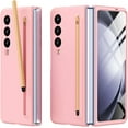 thumbnail image 1 of Compatible Slim Case for Galaxy Z Fold4 Case with Pen & S Pen Holder, Z Fold 4 Case with Screen Protector Silky Liquid Hard PC Matte Case for Samsung Galaxy Z Fold 4 (2022) Pink, 1 of 14