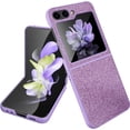 thumbnail image 1 of Compatible Sparkly Case for Samsung Galaxy Z Flip 5 5G Case with Screen Protector,Bling Rhinestone Diamond Phone Case Samsung Z Flip 5,Slim Case for Samsung Galaxy Flip 5 Case Women Girls Purple, 1 of 13