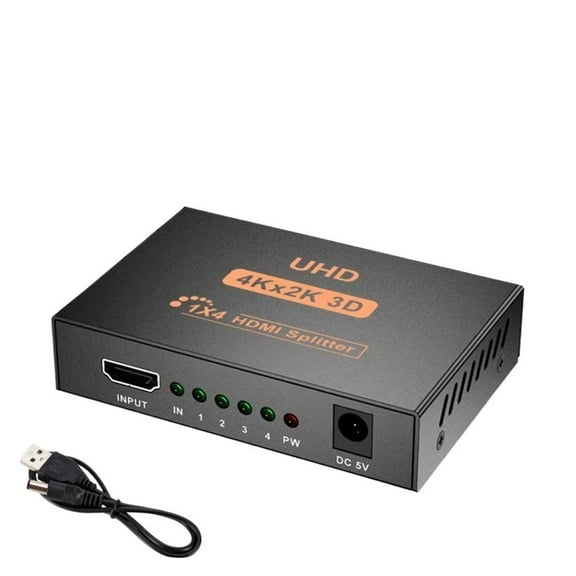 Compatible Splitter 1x4 Full HD 4K Video Splitter 1 in 4 out Splitter Amplifier Adapter ,High Image Resolution