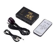 Compatible Switcher 4K HD 1080P 5 Port HD KVM Switch Selector Splitter with Hub IR Remote Controller ,High Image Resolution