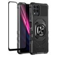 thumbnail image 1 of Compatible for T-Mobile REVVL 6 Pro 5G Case with Tempered Glass Screen Protector [Military Grade] Ring Car Magnetic Mount Kickstand Shockproof Phone Cover - Black, 1 of 7